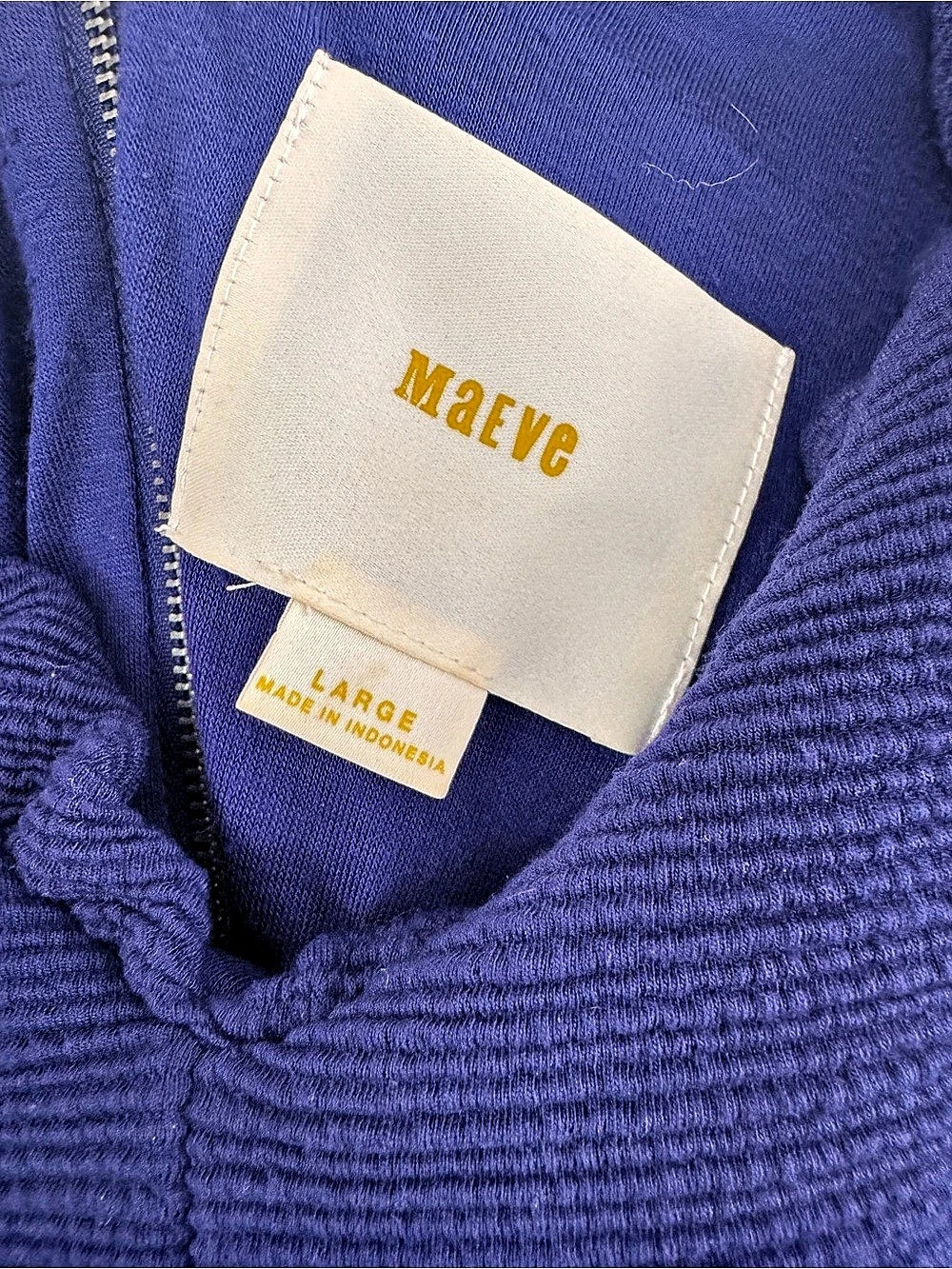 Maeve Ruffle Neck Mini Dress in Blue Large - Picture 6 of 7